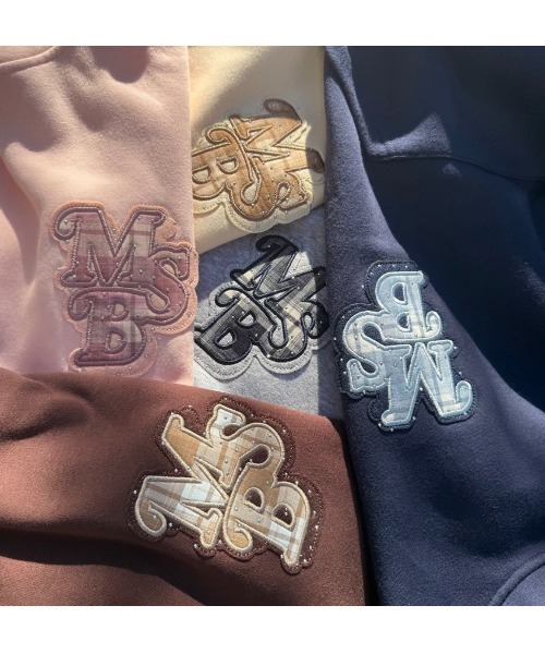 My sugar Babe（マイシュガーベイブ）の「line stone applique hoodie（パーカー・メンズ・オフホワイト/グレー/ピンク系/ダークブラウン/ネイビー系・MEDIUM/LARGE）」の21枚目の写真