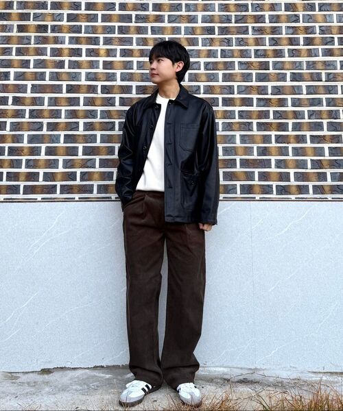 EXCONTAINER（エックスコンテナ）の「ワンタックワイドコーデュロイパンツ (ブラウン)（その他パンツ・メンズ・その他・MEDIUM/LARGE/X-LARGE/SMALL）」の7枚目の写真