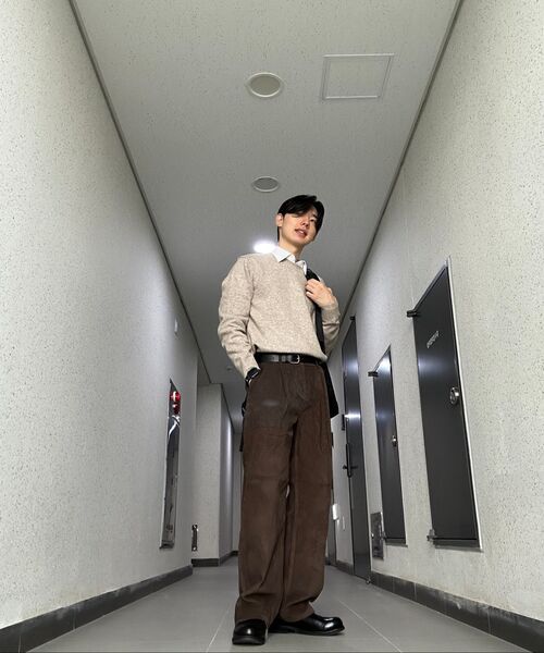 EXCONTAINER（エックスコンテナ）の「ワンタックワイドコーデュロイパンツ (ブラウン)（その他パンツ・メンズ・その他・MEDIUM/LARGE/X-LARGE/SMALL）」の8枚目の写真
