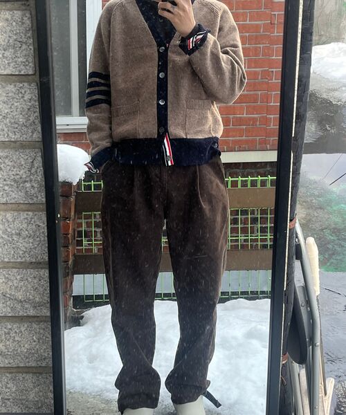 EXCONTAINER（エックスコンテナ）の「ワンタックワイドコーデュロイパンツ (ブラウン)（その他パンツ・メンズ・その他・MEDIUM/LARGE/X-LARGE/SMALL）」の3枚目の写真