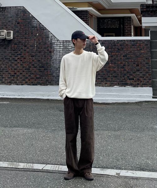 EXCONTAINER（エックスコンテナ）の「ワンタックワイドコーデュロイパンツ (ブラウン)（その他パンツ・メンズ・その他・MEDIUM/LARGE/X-LARGE/SMALL）」の4枚目の写真