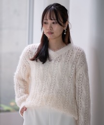 STRAWBERRY-FIELDS | スパークルシャギー_レース編みシャギーニット(ニット/セーター)