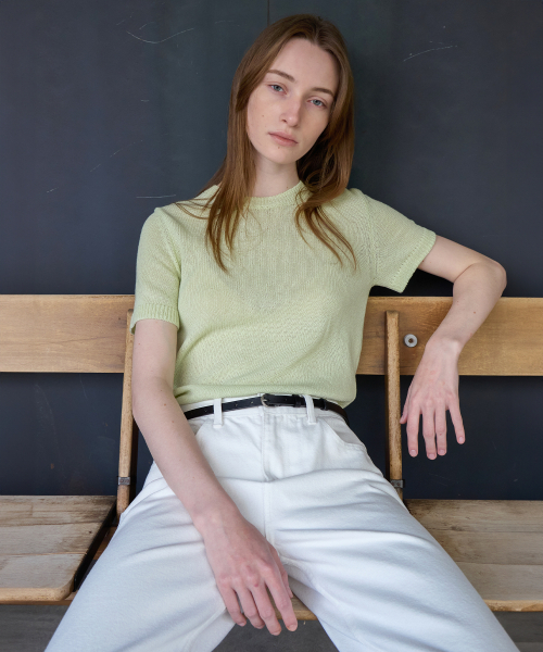 LEVAR(レバー)の「Fresh Cotton Round Knit - Mellow Mint(ニット/セーター・レディース・ミント・FREE)」の3枚目の写真