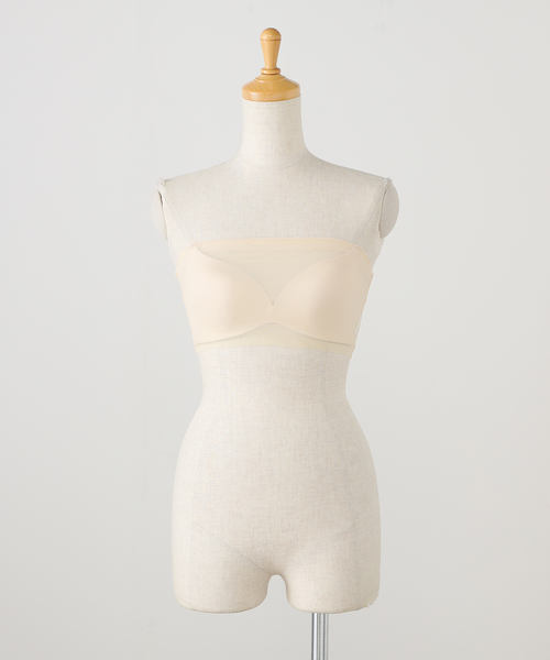 IENA(イエナ)の「NICENICE MOMENT/ナイスナイスモーメント MESH TUBE TOP NNM03-2403-101(チューブトップ・レディース・ベージュ/ブラック・4/1)」の2枚目の写真