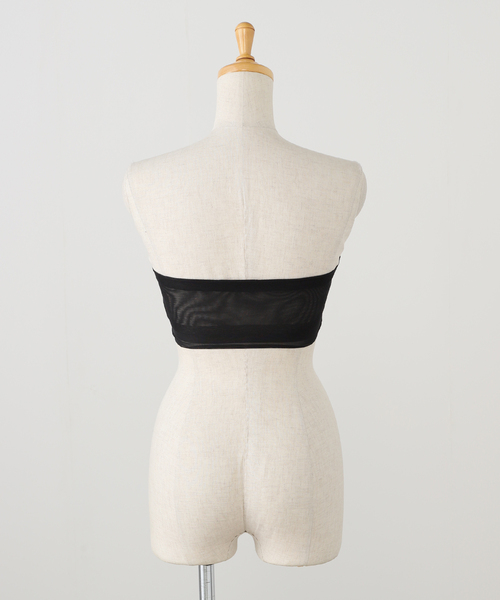 IENA(イエナ)の「NICENICE MOMENT/ナイスナイスモーメント MESH TUBE TOP NNM03-2403-101(チューブトップ・レディース・ベージュ/ブラック・4/1)」の4枚目の写真