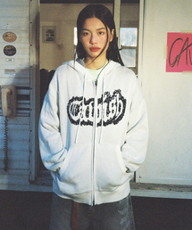 RUGGED KNIT ZIP UP HOODIE IVORY(CV2FSUK680A)