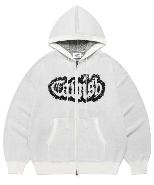 Cavish(カビシ)の「RUGGED KNIT ZIP UP HOODIE IVORY(CV2FSUK680A)(パーカー・レディース・アイボリー・MEDIUM/LARGE)」の2枚目の写真
