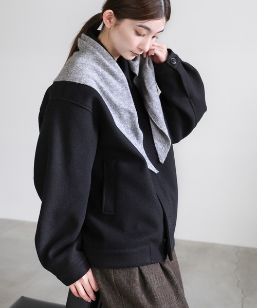 select MOCA(セレクトモカ)の「ソフトタッチニットバブーシュカ(ネックウォーマー/スヌード・レディース・グレー/ブラック/ブラウン・FREE)」の12枚目の写真