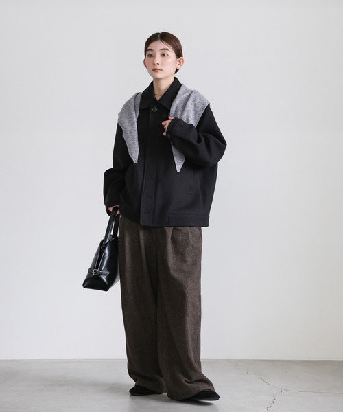 select MOCA(セレクトモカ)の「ソフトタッチニットバブーシュカ(ネックウォーマー/スヌード・レディース・グレー/ブラック/ブラウン・FREE)」の4枚目の写真