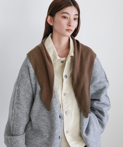 select MOCA(セレクトモカ)の「ソフトタッチニットバブーシュカ(ネックウォーマー/スヌード・レディース・グレー/ブラック/ブラウン・FREE)」の17枚目の写真
