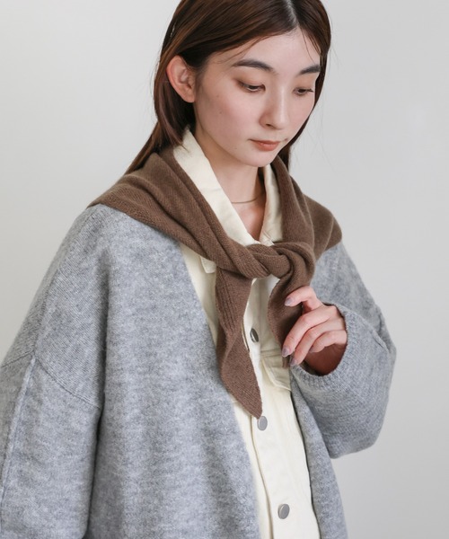 select MOCA(セレクトモカ)の「ソフトタッチニットバブーシュカ(ネックウォーマー/スヌード・レディース・グレー/ブラック/ブラウン・FREE)」の19枚目の写真