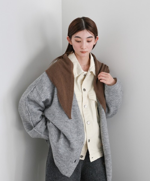 select MOCA(セレクトモカ)の「ソフトタッチニットバブーシュカ(ネックウォーマー/スヌード・レディース・グレー/ブラック/ブラウン・FREE)」の21枚目の写真