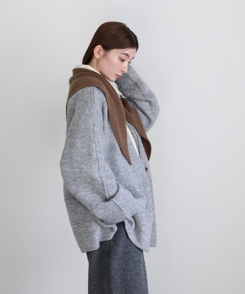 select MOCA(セレクトモカ)の「ソフトタッチニットバブーシュカ(ネックウォーマー/スヌード・レディース・グレー/ブラック/ブラウン・FREE)」の20枚目の写真