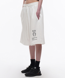 DXOH（ディソエイチ）の「サンダーレーベル プリント ハーフパンツ ホワイトアイボリー（その他パンツ）」