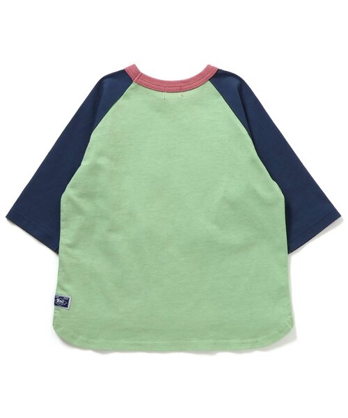 F.O.KIDS（エフオーキッズ）の「ラグランTシャツ（7分丈）_ジュニア対応（Tシャツ/カットソー・キッズ・グリーン/グレー/キナリ・80/90/100/110/120/130/140）」の7枚目の写真