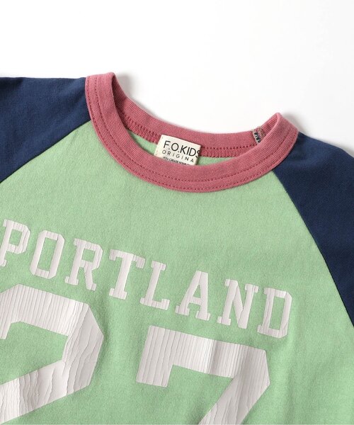 F.O.KIDS（エフオーキッズ）の「ラグランTシャツ（7分丈）_ジュニア対応（Tシャツ/カットソー・キッズ・グリーン/グレー/キナリ・80/90/100/110/120/130/140）」の8枚目の写真