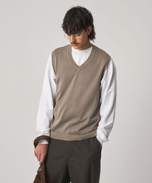 Steven Alan(スティーブンアラン)の「<Steven Alan> フェード ニット ベスト(ニット/セーター・メンズ・ブラック/オリーブ・S/M/L/XL)」の4枚目の写真