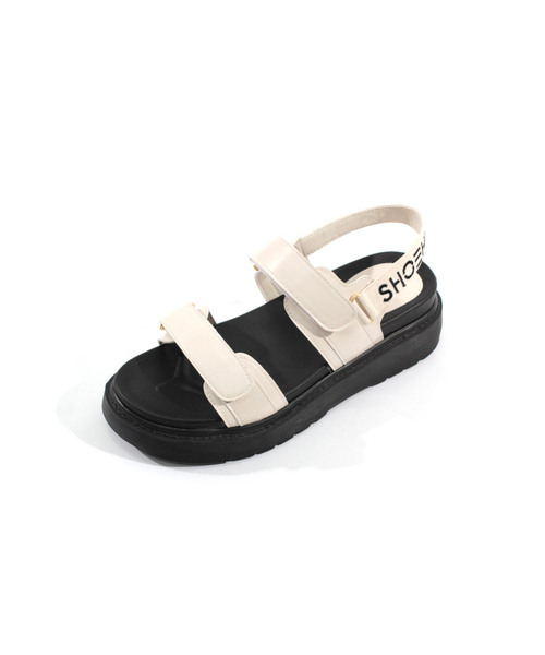 SHOEHI(シューハイ)の「ベルーガツーストラップベルクロサンダル S0523(2カラー)(サンダル・レディース・ブラック/アイボリー・23cm/23.5cm/24cm/24.5cm/25cm/22.5cm)」の2枚目の写真