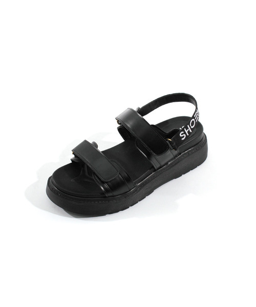 SHOEHI(シューハイ)の「ベルーガツーストラップベルクロサンダル S0523(2カラー)(サンダル・レディース・ブラック/アイボリー・23cm/23.5cm/24cm/24.5cm/25cm/22.5cm)」の1枚目の写真