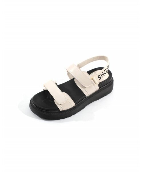 SHOEHI(シューハイ)の「ベルーガツーストラップベルクロサンダル S0523(2カラー)(サンダル・レディース・ブラック/アイボリー・23cm/23.5cm/24cm/24.5cm/25cm/22.5cm)」の6枚目の写真