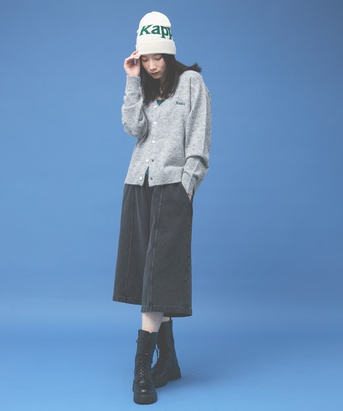 Kappa(カッパ)の「≪Kappa×and ST ウェルネスクラブ≫ロゴ刺繍Vネックカーディガン (ユニセックス)(カーディガン/ボレロ・レディース・ミント/ブラック/グレー/ブルー・LARGE/SMALL/MEDIUM)」の14枚目の写真