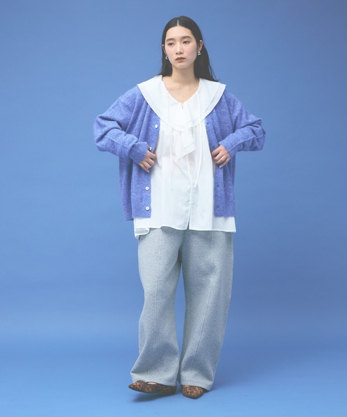 Kappa(カッパ)の「≪Kappa×and ST ウェルネスクラブ≫ロゴ刺繍Vネックカーディガン (ユニセックス)(カーディガン/ボレロ・レディース・ミント/ブラック/グレー/ブルー・LARGE/SMALL/MEDIUM)」の19枚目の写真
