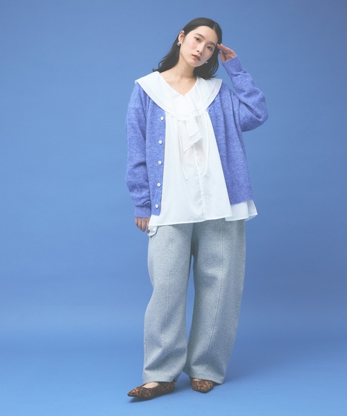 Kappa(カッパ)の「≪Kappa×and ST ウェルネスクラブ≫ロゴ刺繍Vネックカーディガン (ユニセックス)(カーディガン/ボレロ・レディース・ミント/ブラック/グレー/ブルー・LARGE/SMALL/MEDIUM)」の20枚目の写真