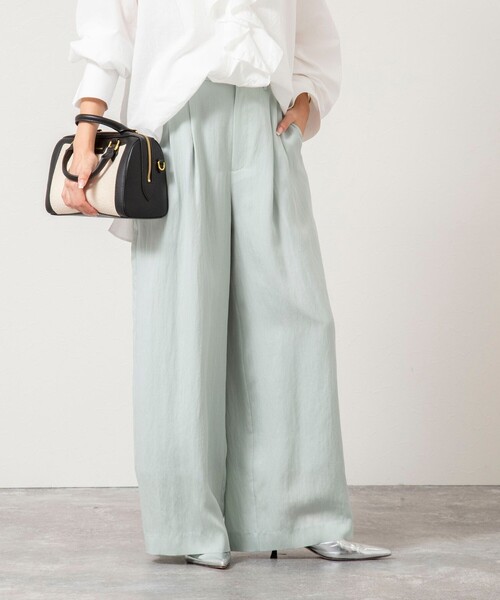 NOLLEY’S（ノーリーズ）の「【WEB＆一部店舗限定サイズアイテム】ウォッシャブルセルロースワイドパンツ（その他パンツ・レディース・ベージュ/カーキ/ミント・38/36/39）」の3枚目の写真