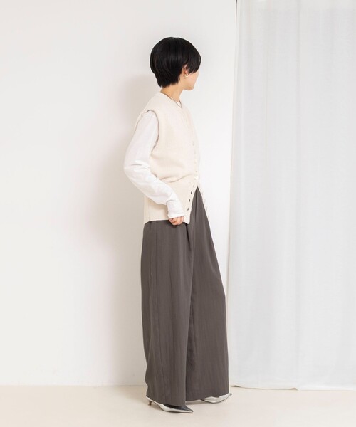 NOLLEY’S（ノーリーズ）の「【WEB＆一部店舗限定サイズアイテム】ウォッシャブルセルロースワイドパンツ（その他パンツ・レディース・ベージュ/カーキ/ミント・38/36/39）」の4枚目の写真