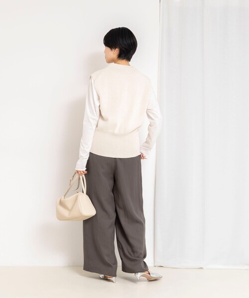 NOLLEY’S（ノーリーズ）の「【WEB＆一部店舗限定サイズアイテム】ウォッシャブルセルロースワイドパンツ（その他パンツ・レディース・ベージュ/カーキ/ミント・38/36/39）」の5枚目の写真