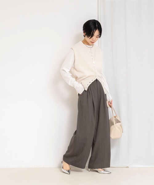 NOLLEY’S（ノーリーズ）の「【WEB＆一部店舗限定サイズアイテム】ウォッシャブルセルロースワイドパンツ（その他パンツ・レディース・ベージュ/カーキ/ミント・38/36/39）」の7枚目の写真