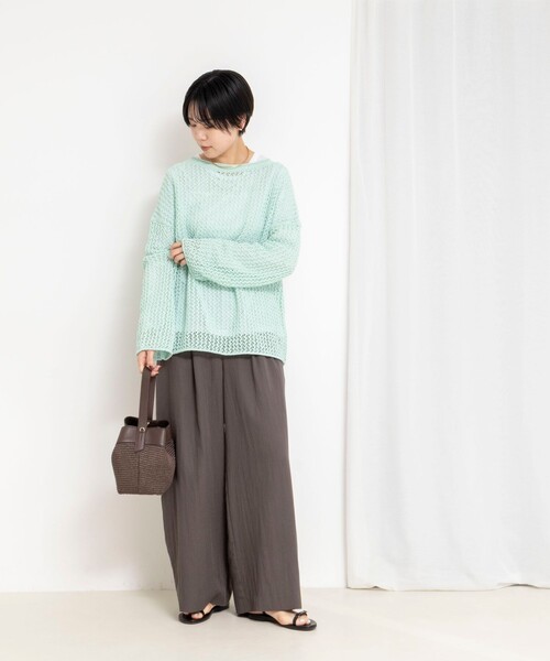 NOLLEY’S（ノーリーズ）の「【WEB＆一部店舗限定サイズアイテム】ウォッシャブルセルロースワイドパンツ（その他パンツ・レディース・ベージュ/カーキ/ミント・38/36/39）」の14枚目の写真