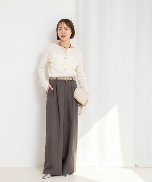 NOLLEY’S（ノーリーズ）の「【WEB＆一部店舗限定サイズアイテム】ウォッシャブルセルロースワイドパンツ（その他パンツ・レディース・ベージュ/カーキ/ミント・38/36/39）」の15枚目の写真