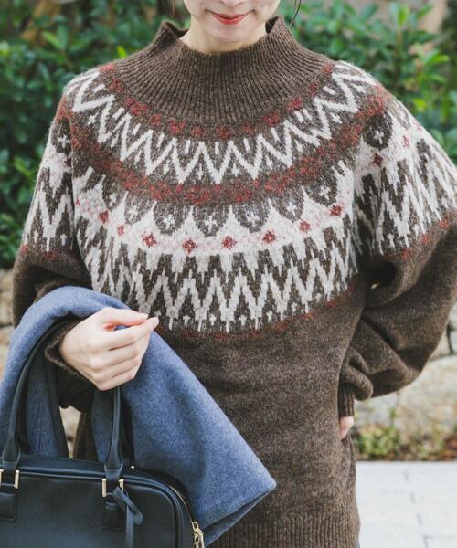 ITEMS URBANRESEARCH（アイテムズ アーバンリサーチ）の「シャギーノルディックニット（ニット/セーター・レディース・グレー/ネイビー/ブラウン・FREE）」の3枚目の写真