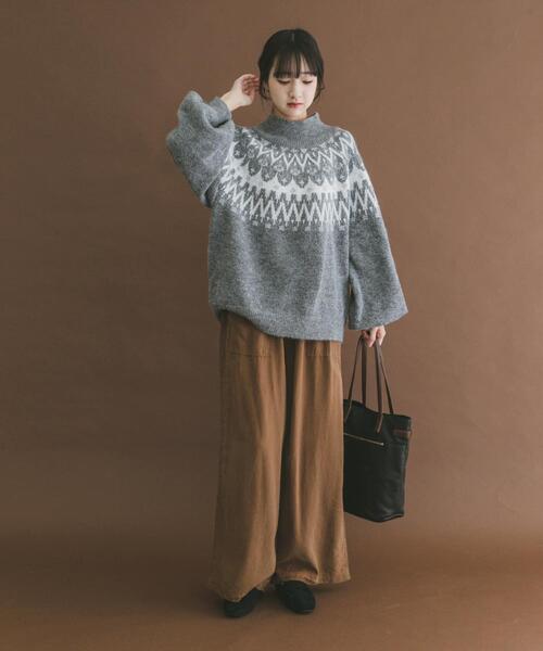 ITEMS URBANRESEARCH（アイテムズ アーバンリサーチ）の「シャギーノルディックニット（ニット/セーター・レディース・グレー/ネイビー/ブラウン・FREE）」の18枚目の写真