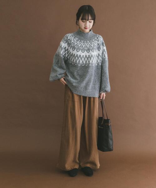 ITEMS URBANRESEARCH（アイテムズ アーバンリサーチ）の「シャギーノルディックニット（ニット/セーター・レディース・グレー/ネイビー/ブラウン・FREE）」の19枚目の写真