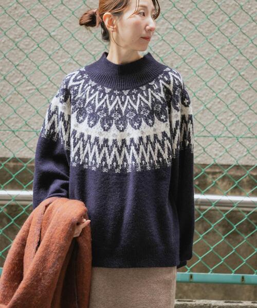 ITEMS URBANRESEARCH（アイテムズ アーバンリサーチ）の「シャギーノルディックニット（ニット/セーター・レディース・グレー/ネイビー/ブラウン・FREE）」の22枚目の写真