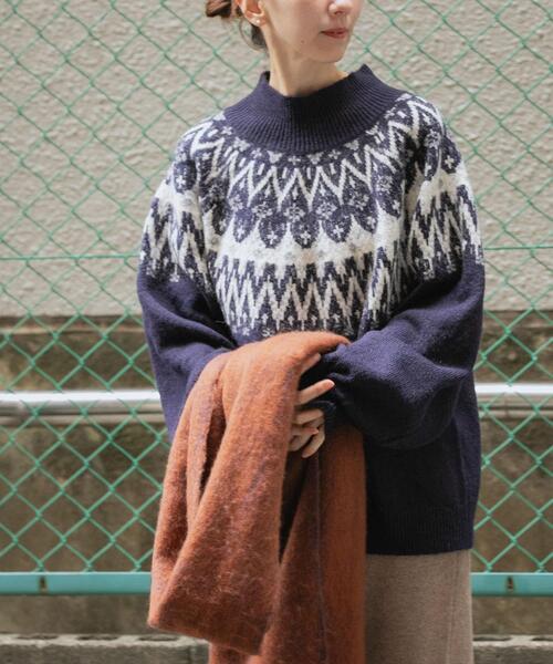 ITEMS URBANRESEARCH（アイテムズ アーバンリサーチ）の「シャギーノルディックニット（ニット/セーター・レディース・グレー/ネイビー/ブラウン・FREE）」の12枚目の写真