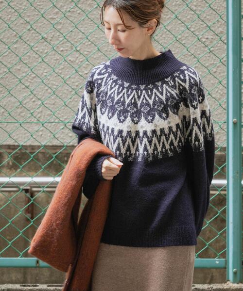 ITEMS URBANRESEARCH（アイテムズ アーバンリサーチ）の「シャギーノルディックニット（ニット/セーター・レディース・グレー/ネイビー/ブラウン・FREE）」の13枚目の写真