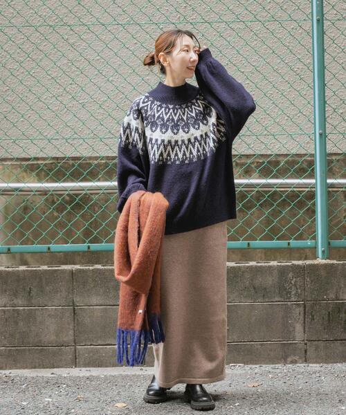 ITEMS URBANRESEARCH（アイテムズ アーバンリサーチ）の「シャギーノルディックニット（ニット/セーター・レディース・グレー/ネイビー/ブラウン・FREE）」の15枚目の写真