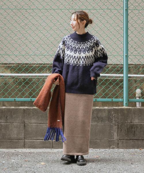ITEMS URBANRESEARCH（アイテムズ アーバンリサーチ）の「シャギーノルディックニット（ニット/セーター・レディース・グレー/ネイビー/ブラウン・FREE）」の16枚目の写真