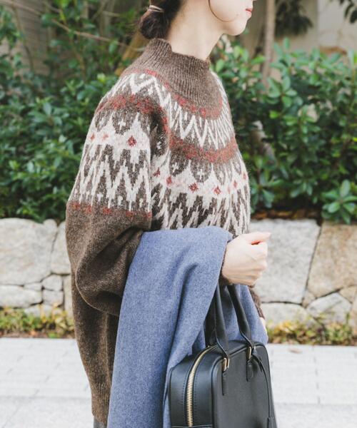 ITEMS URBANRESEARCH（アイテムズ アーバンリサーチ）の「シャギーノルディックニット（ニット/セーター・レディース・グレー/ネイビー/ブラウン・FREE）」の7枚目の写真