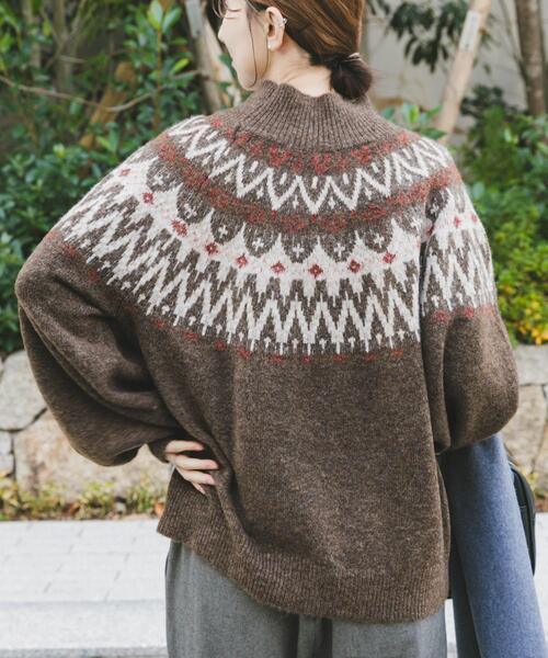 ITEMS URBANRESEARCH（アイテムズ アーバンリサーチ）の「シャギーノルディックニット（ニット/セーター・レディース・グレー/ネイビー/ブラウン・FREE）」の8枚目の写真