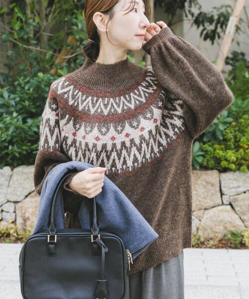 ITEMS URBANRESEARCH（アイテムズ アーバンリサーチ）の「シャギーノルディックニット（ニット/セーター・レディース・グレー/ネイビー/ブラウン・FREE）」の9枚目の写真