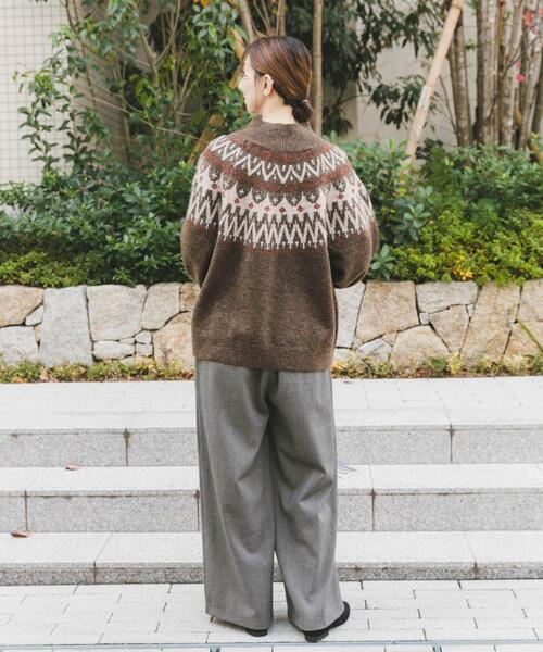 ITEMS URBANRESEARCH（アイテムズ アーバンリサーチ）の「シャギーノルディックニット（ニット/セーター・レディース・グレー/ネイビー/ブラウン・FREE）」の12枚目の写真