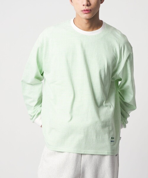 DISCUS ATHLETIC（ディスカス　アスレチック）の「【別注】＜DISCUS ATHLETIC×CITEN＞ボーダーロンT（Tシャツ/カットソー・メンズ・ホワイト/ライム/ネイビー・M/L）」の4枚目の写真