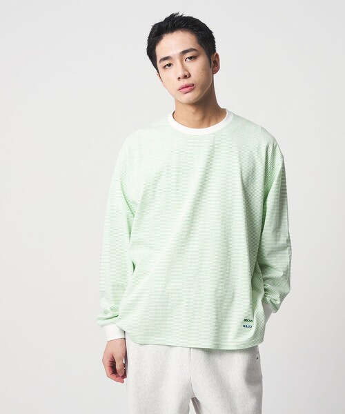 DISCUS ATHLETIC（ディスカス　アスレチック）の「【別注】＜DISCUS ATHLETIC×CITEN＞ボーダーロンT（Tシャツ/カットソー・メンズ・ホワイト/ライム/ネイビー・M/L）」の5枚目の写真