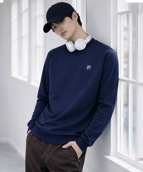 FILA(フィラ)の「FILA フィラ ワンポイント プルオーバー 裏毛 スウェット(スウェット・メンズ・ブラック/オフホワイト/ネイビー・M/L/LL/3L/S)」の1枚目の写真