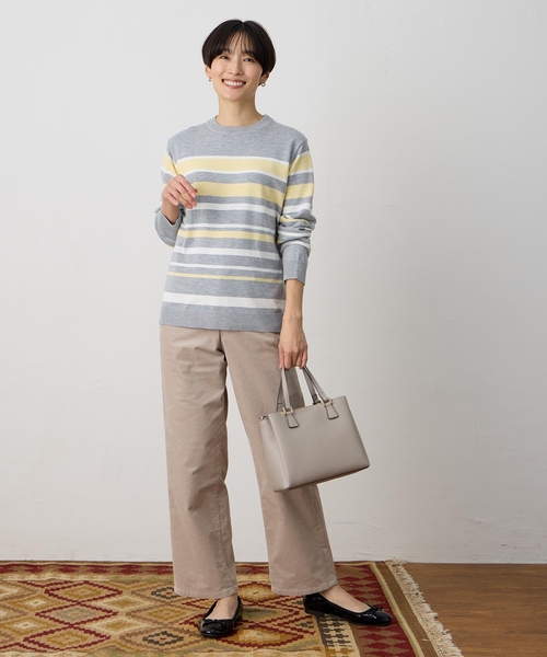 DECOY SINCE 1981（デコイシンスイチキュウハチイチ）の「マルチボーダーニットプルオーバー【洗える】（ニット/セーター・レディース・グレー/ネイビー・M/L/LL）」の16枚目の写真