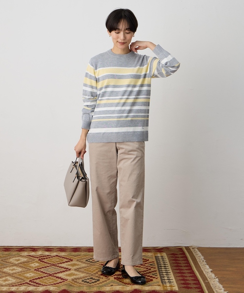 DECOY SINCE 1981（デコイシンスイチキュウハチイチ）の「マルチボーダーニットプルオーバー【洗える】（ニット/セーター・レディース・グレー/ネイビー・M/L/LL）」の17枚目の写真